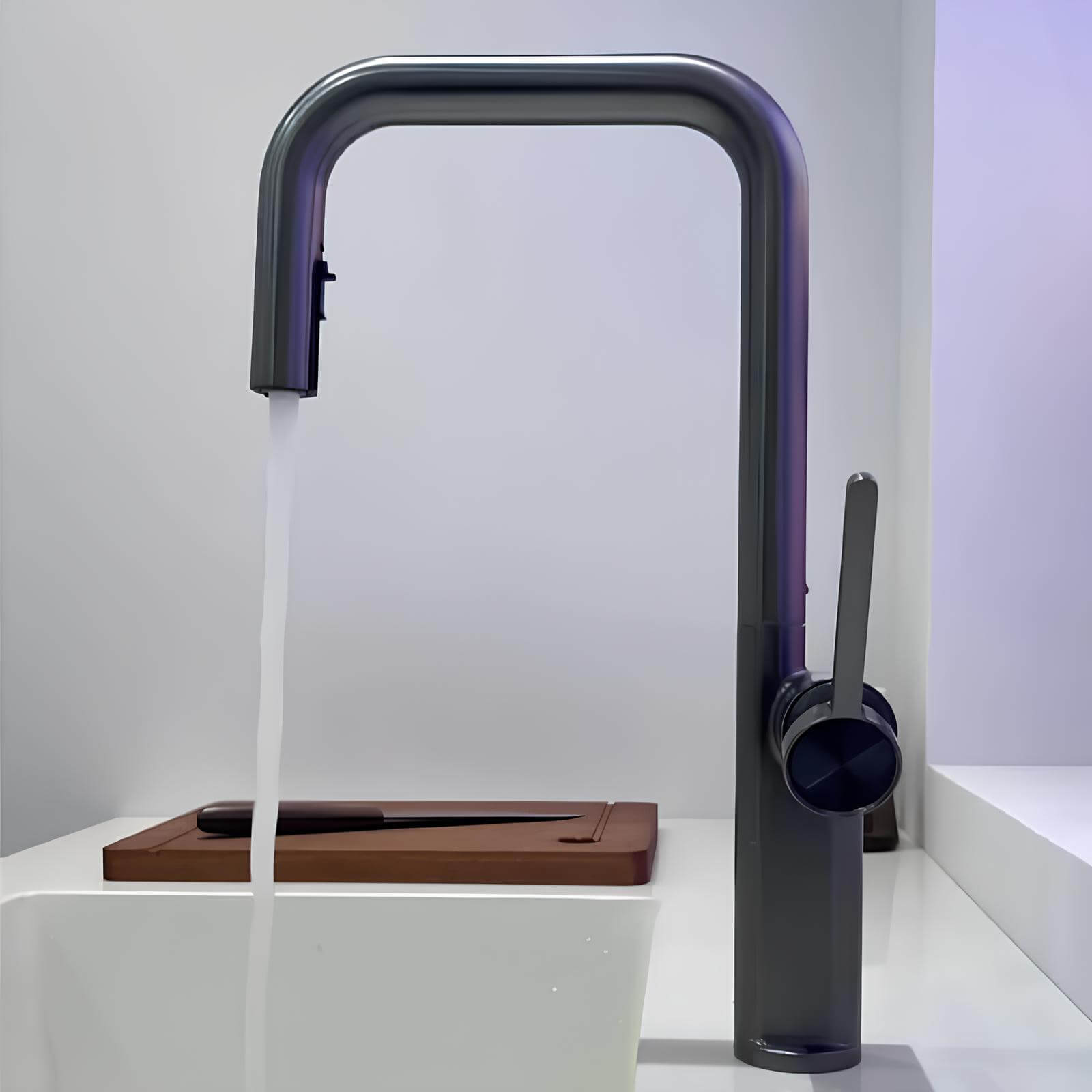 Robinet de cuisine laiton bec extractible rotatif L'art du robinet