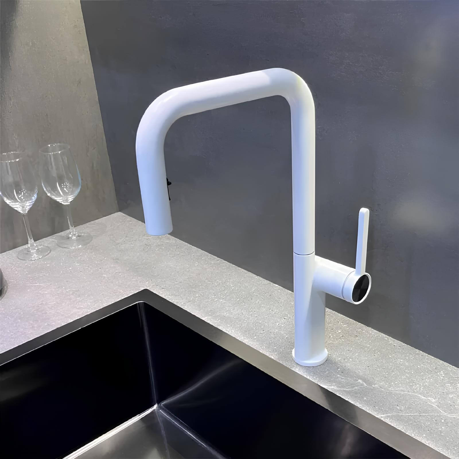 Robinet de cuisine laiton bec extractible rotatif L'art du robinet