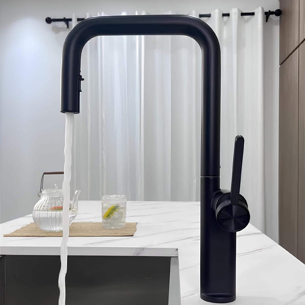 Robinet de cuisine laiton bec extractible rotatif L'art du robinet