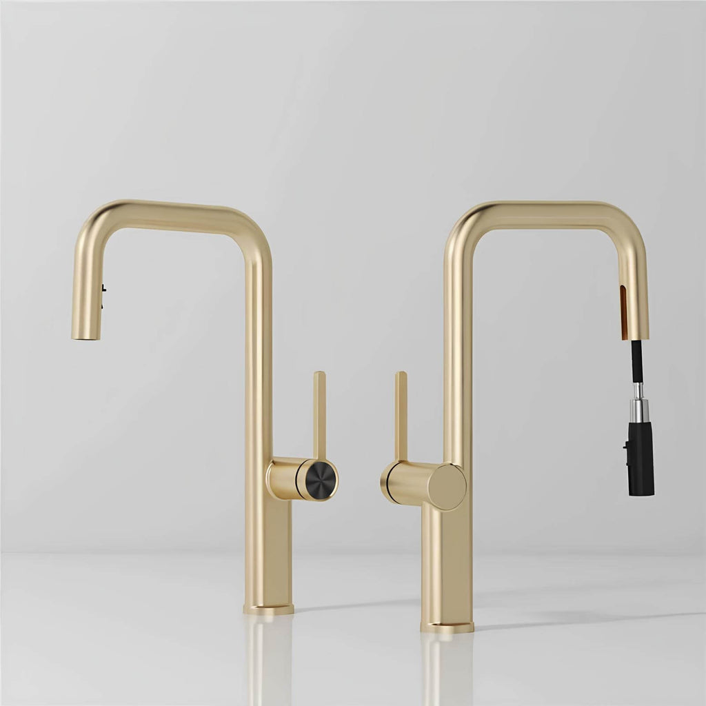Robinet de cuisine laiton bec extractible rotatif L'art du robinet