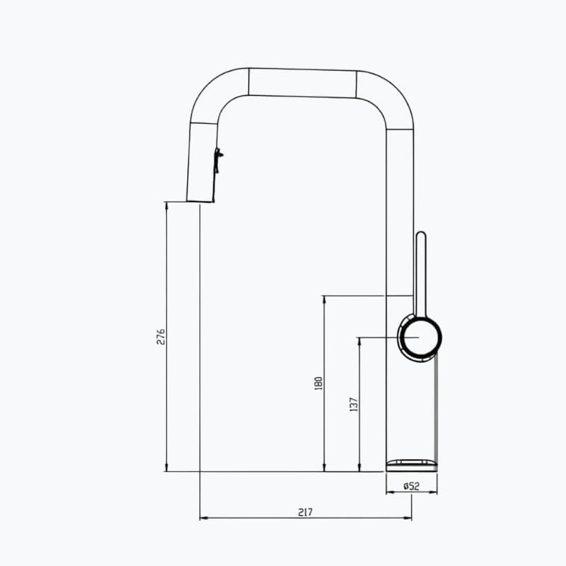 Robinet de cuisine laiton bec extractible rotatif L'art du robinet