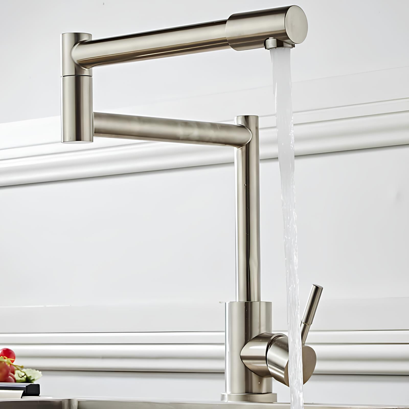 Robinet de cuisine rabattable 360° inox L'art du robinet