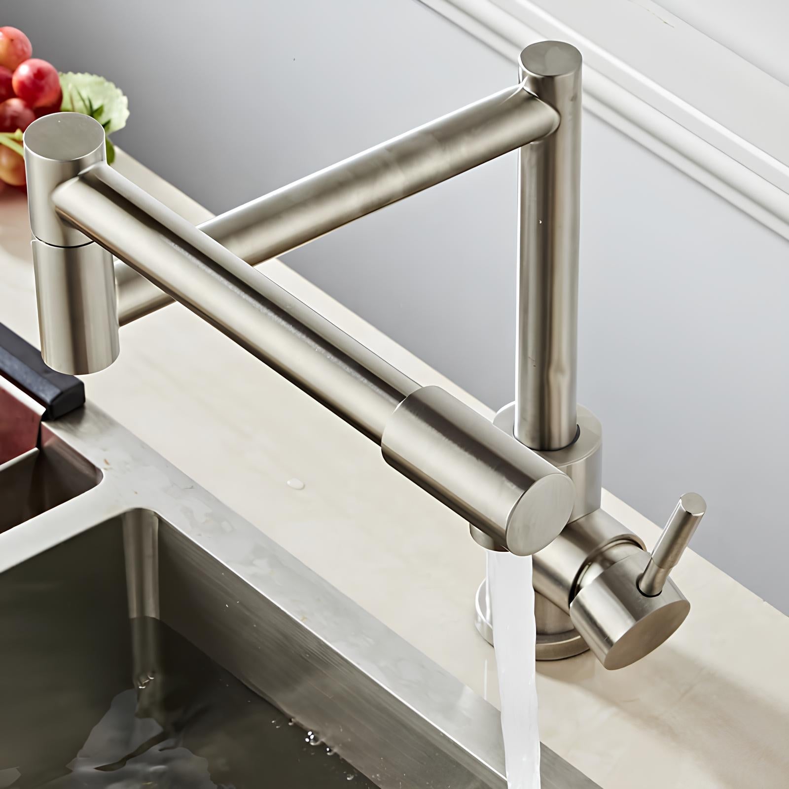 Robinet de cuisine rabattable 360° inox L'art du robinet