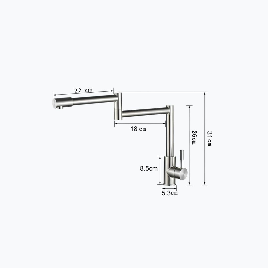 Robinet de cuisine rabattable 360° inox L'art du robinet
