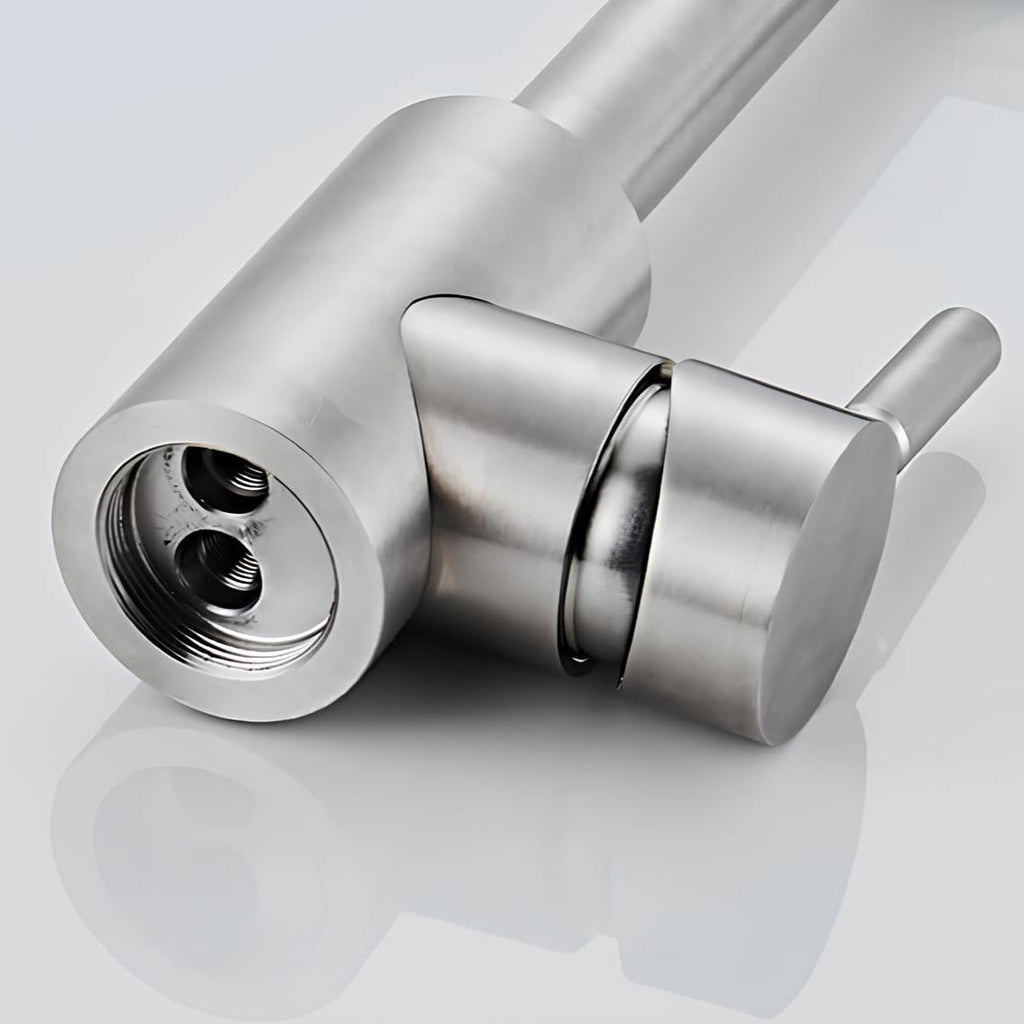 Robinet de cuisine rabattable 360° inox L'art du robinet