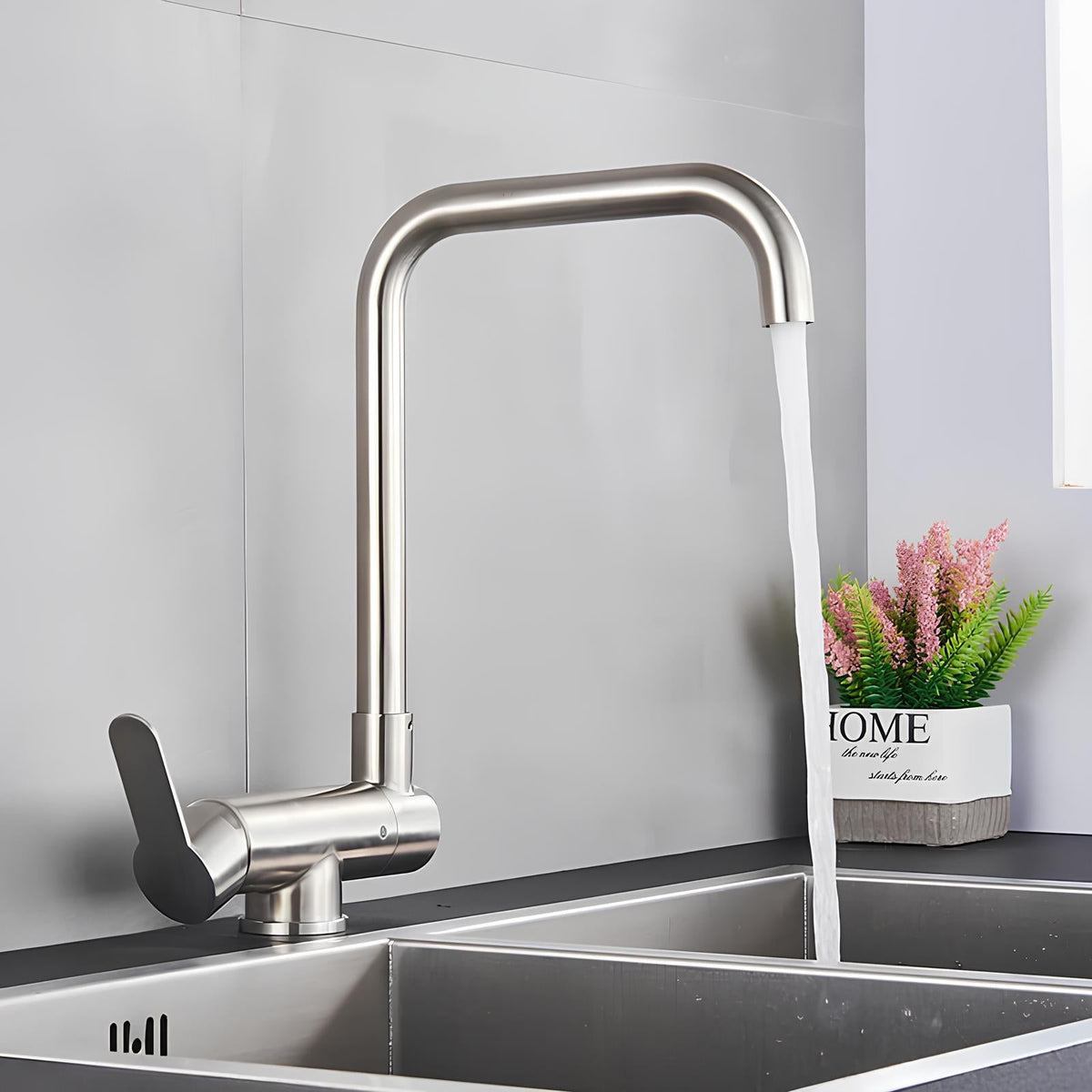 Robinet de cuisine rabattable bec extractible 360° L'art du robinet
