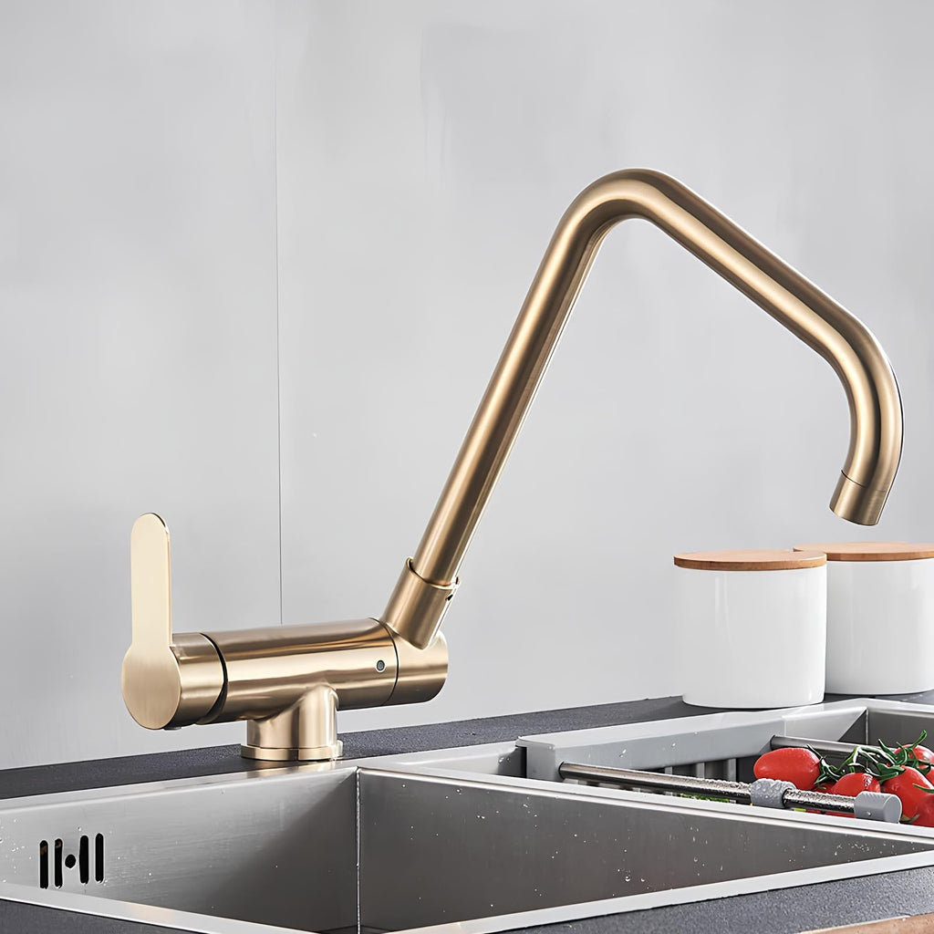 Robinet de cuisine rabattable bec extractible 360° L'art du robinet
