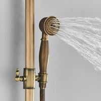 Robinet de douche antique bronze avec étagère