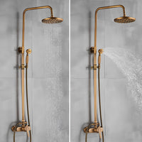 Robinet de douche antique bronze avec étagère
