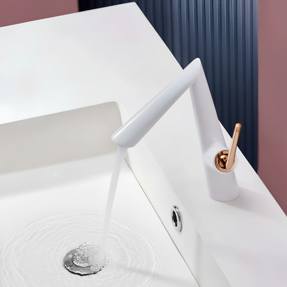 Robinet de lavabo noir contemporain levier