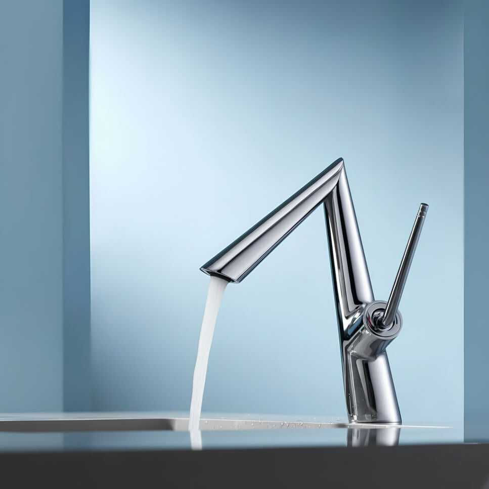 Robinet de lavabo noir contemporain levier