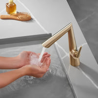Robinet de lavabo noir contemporain levier