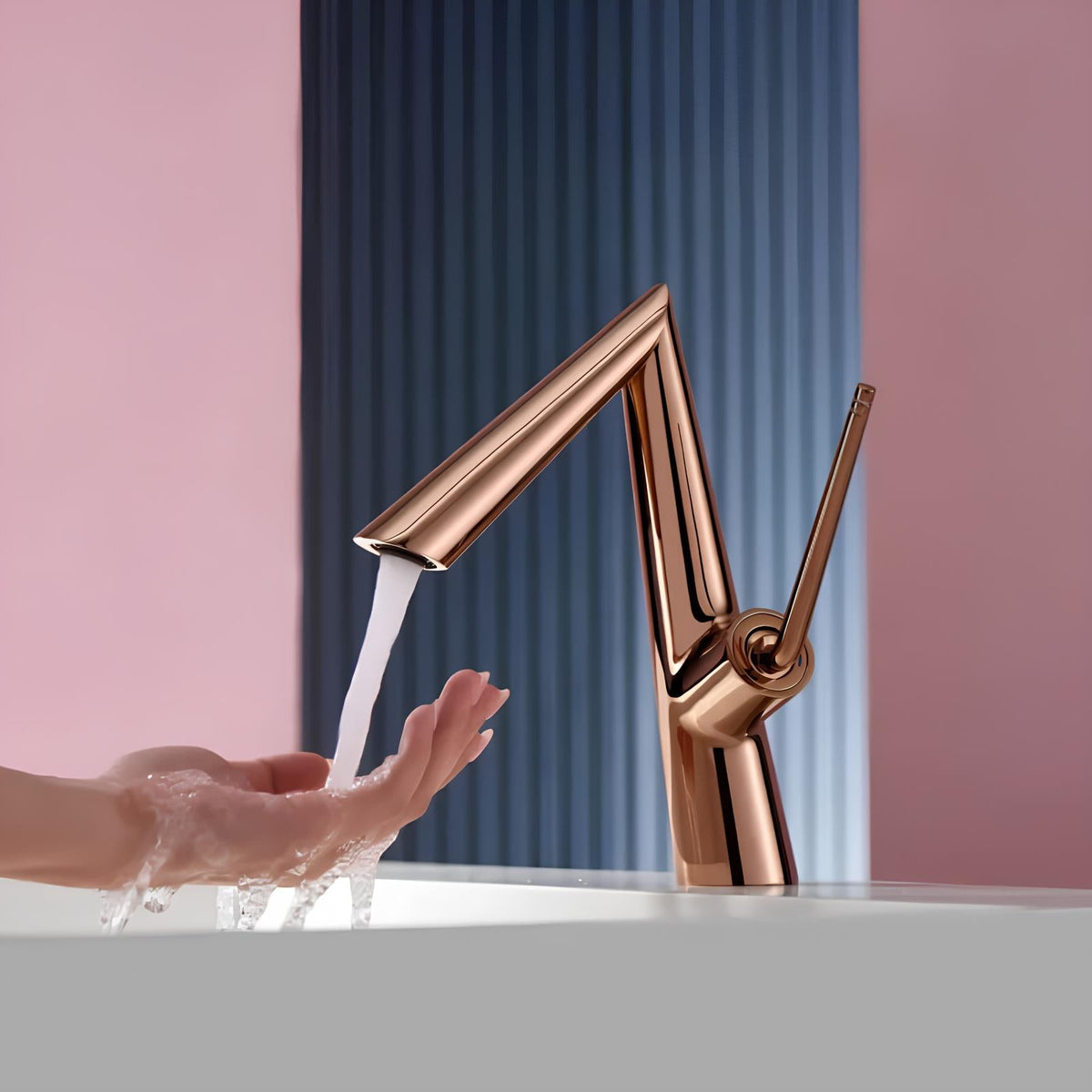 Robinet de lavabo noir contemporain levier