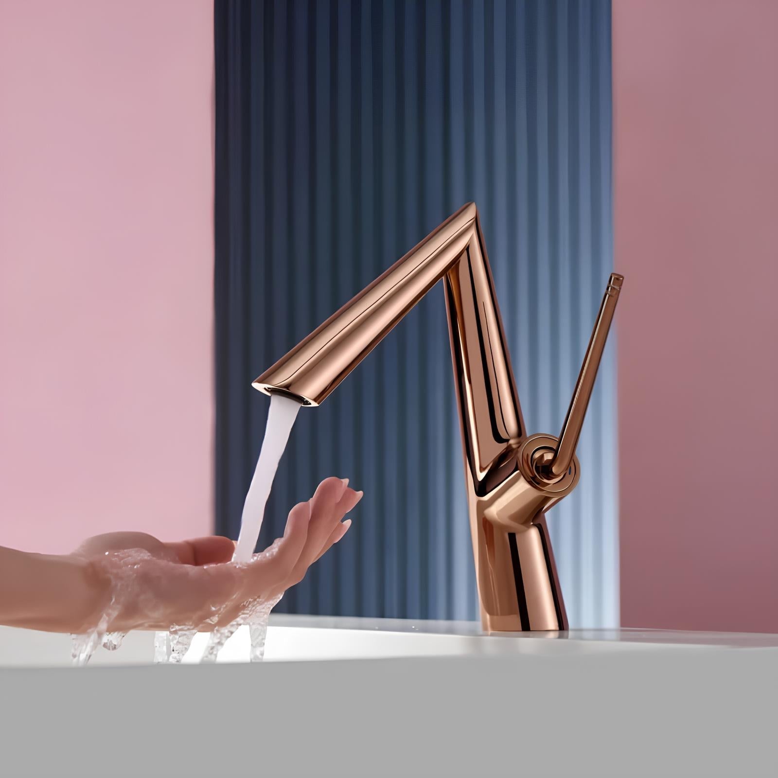 Robinet de lavabo noir contemporain levier