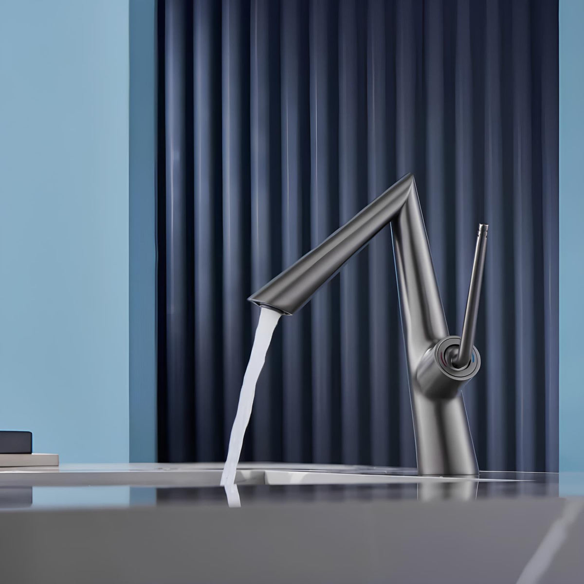 Robinet de lavabo noir contemporain levier