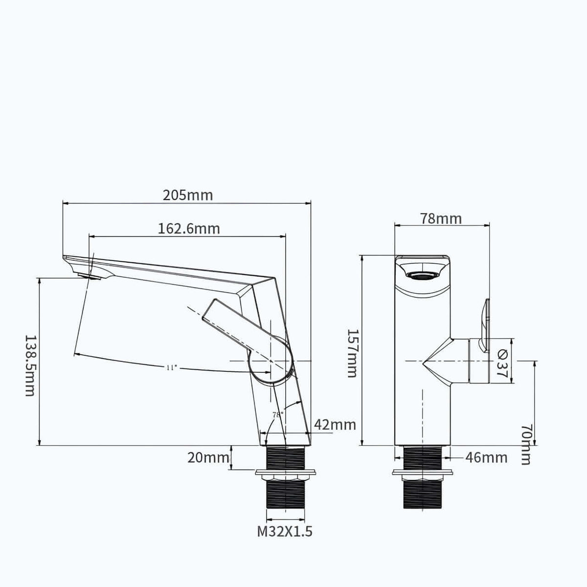 Robinet de lavabo monocommande laiton massif L'art du robinet