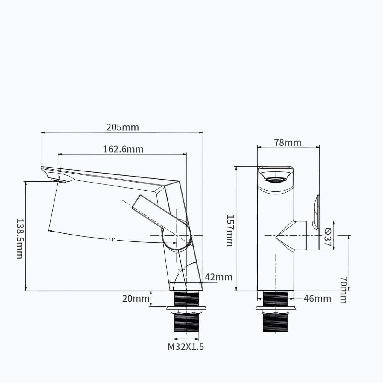Robinet de lavabo monocommande laiton massif L'art du robinet