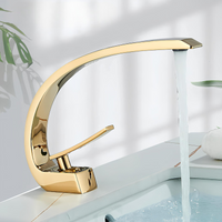 Robinet de lavabo noir minimaliste laiton poli L'art du robinet