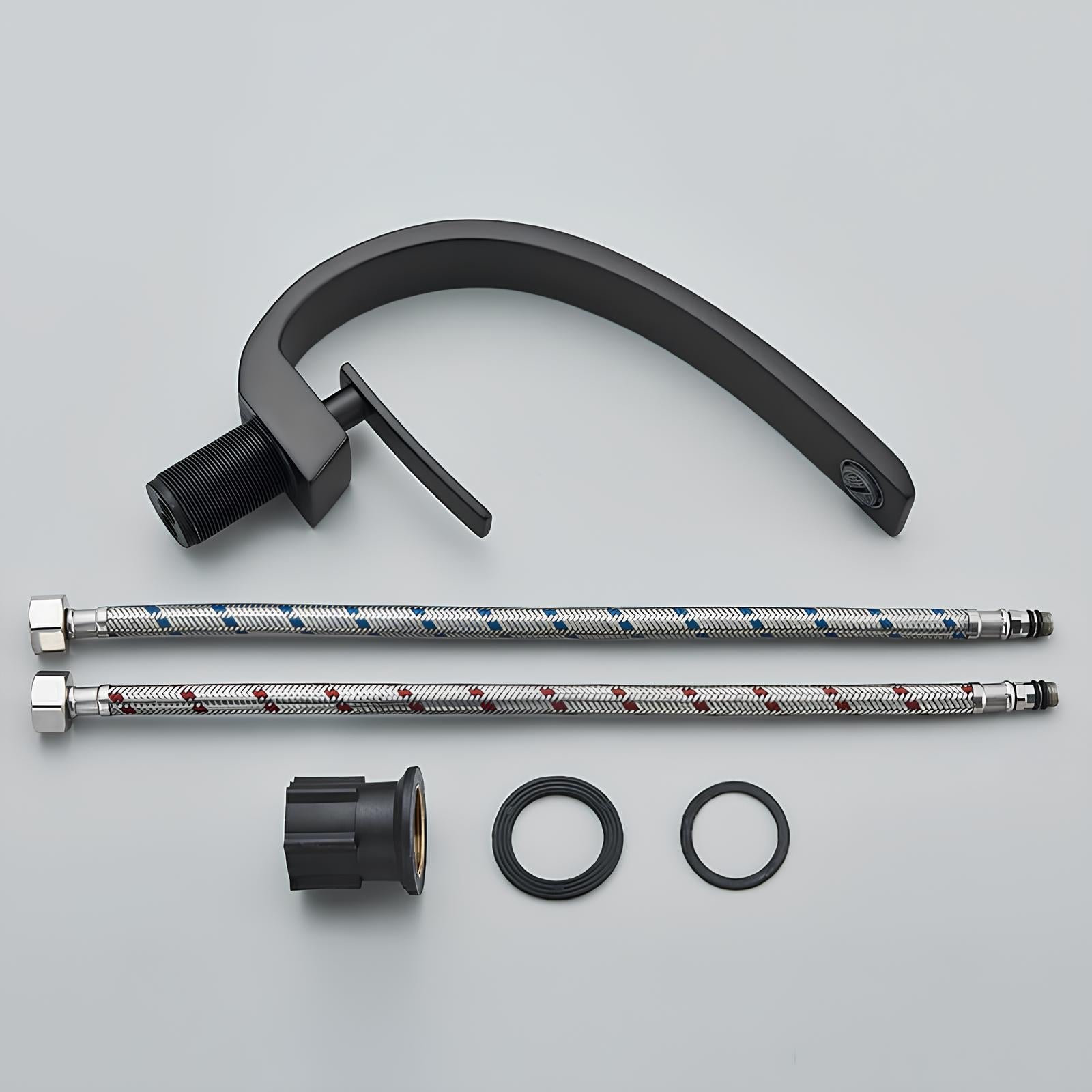 Robinet de lavabo noir minimaliste laiton poli L'art du robinet