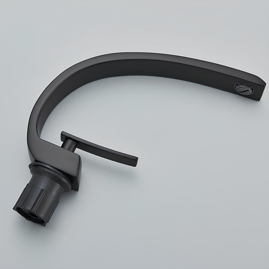 Robinet de lavabo noir minimaliste laiton poli L'art du robinet