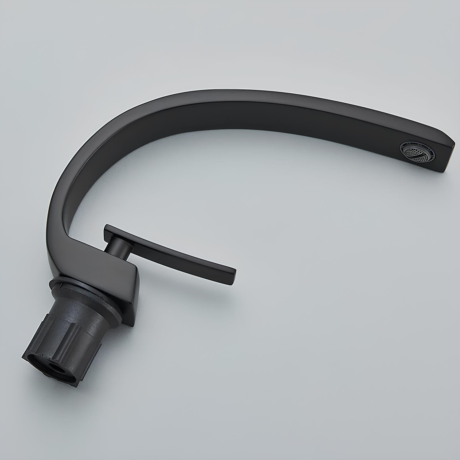 Robinet de lavabo noir minimaliste laiton poli L'art du robinet