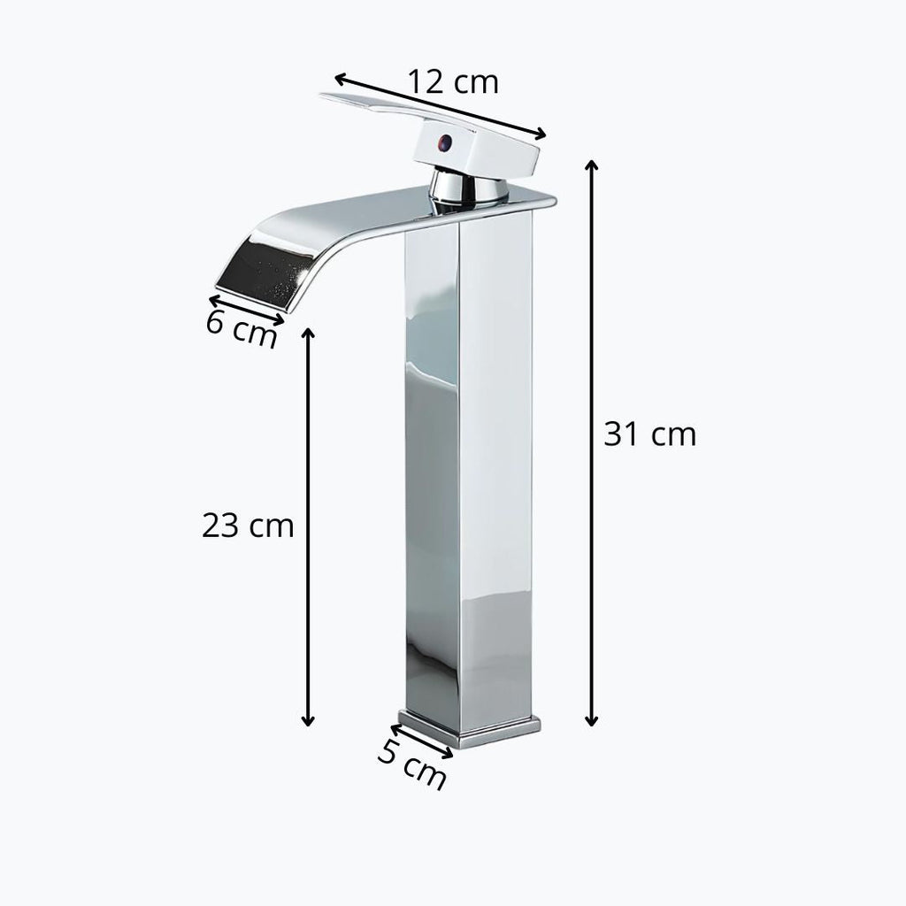 Robinet de vasque bec cascade design moderne L'art du robinet