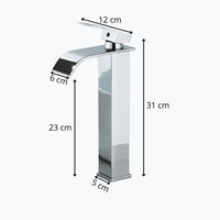 Robinet de vasque bec cascade design moderne L'art du robinet