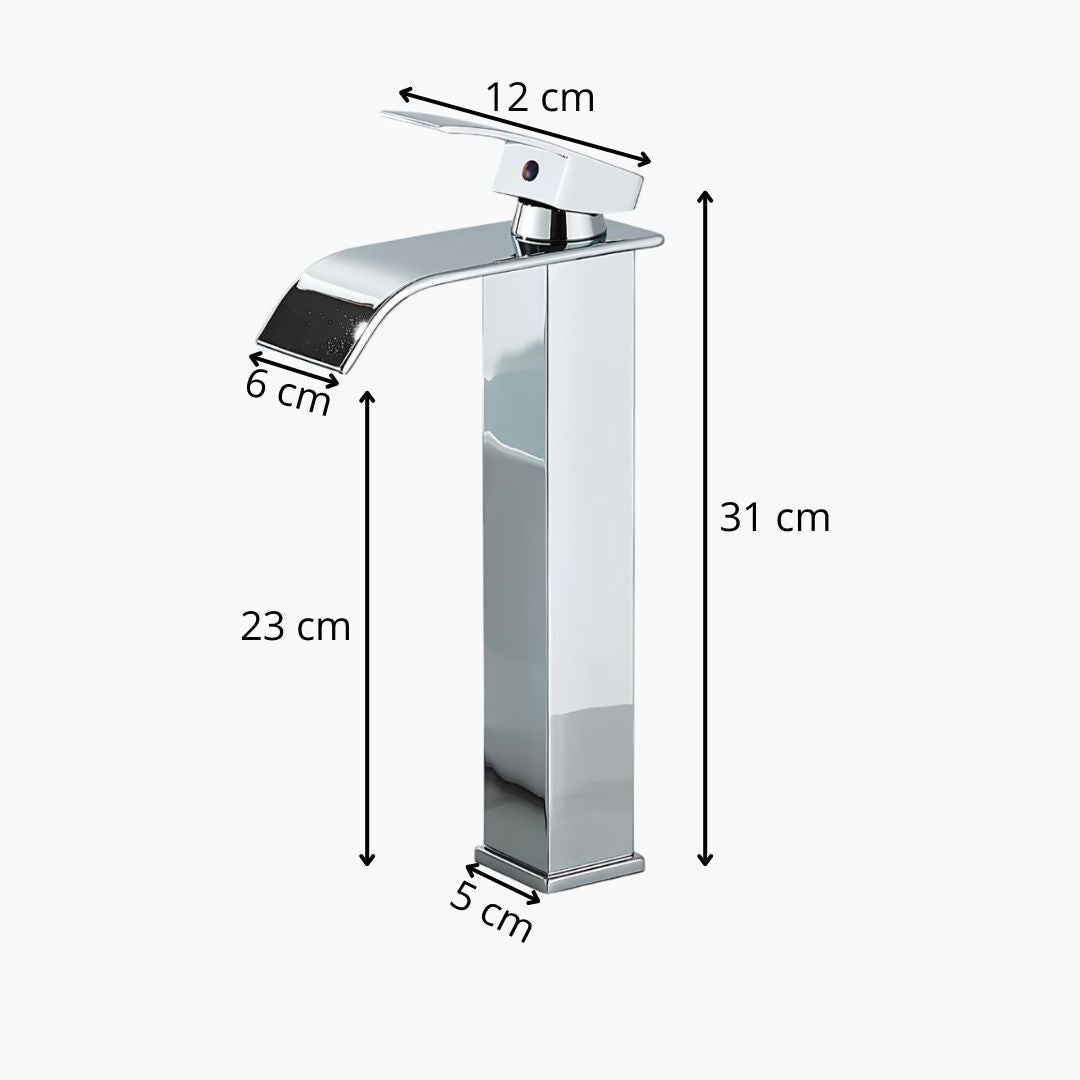 Robinet de vasque bec cascade design moderne L'art du robinet