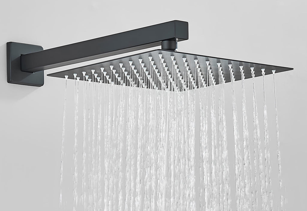 Robinet douche encastré noir cascade pluie L'art du robinet