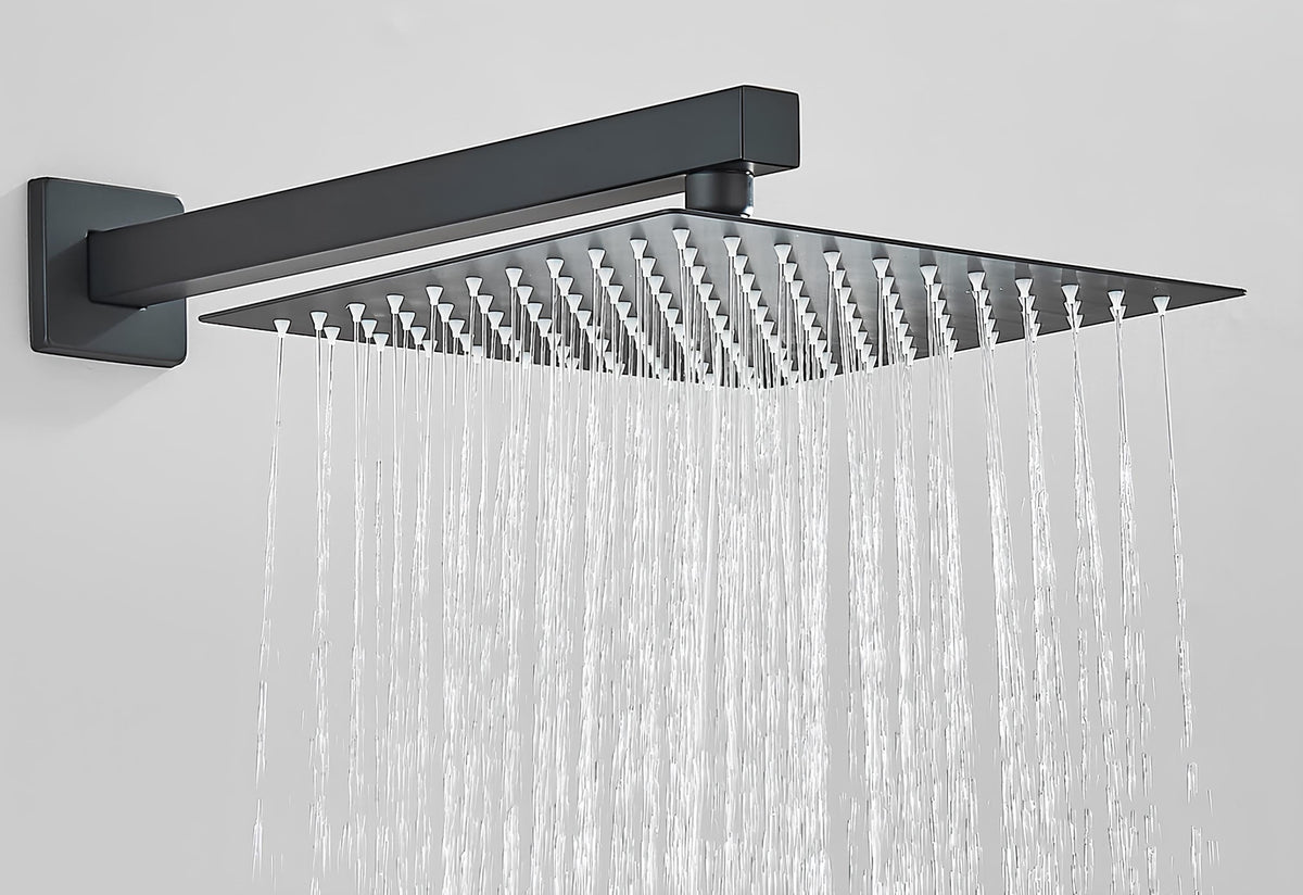 Robinet douche encastré noir cascade pluie L'art du robinet