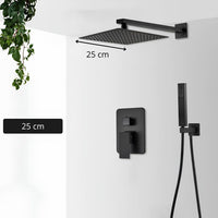 Robinet douche encastré noir cascade pluie L'art du robinet