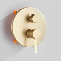 Robinet douche encastré rond dorée brossée L'art du robinet