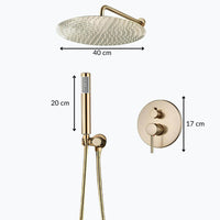 Robinet douche encastré rond dorée brossée L'art du robinet