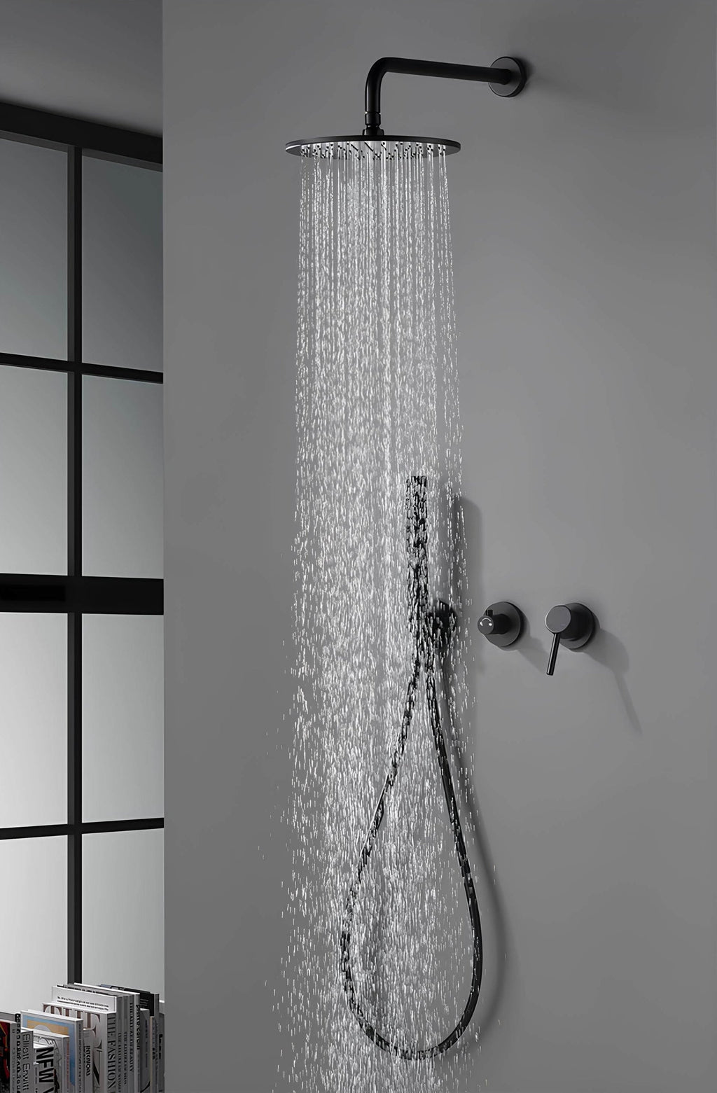 Robinet douche mural noir mat haute pression L'art du robinet