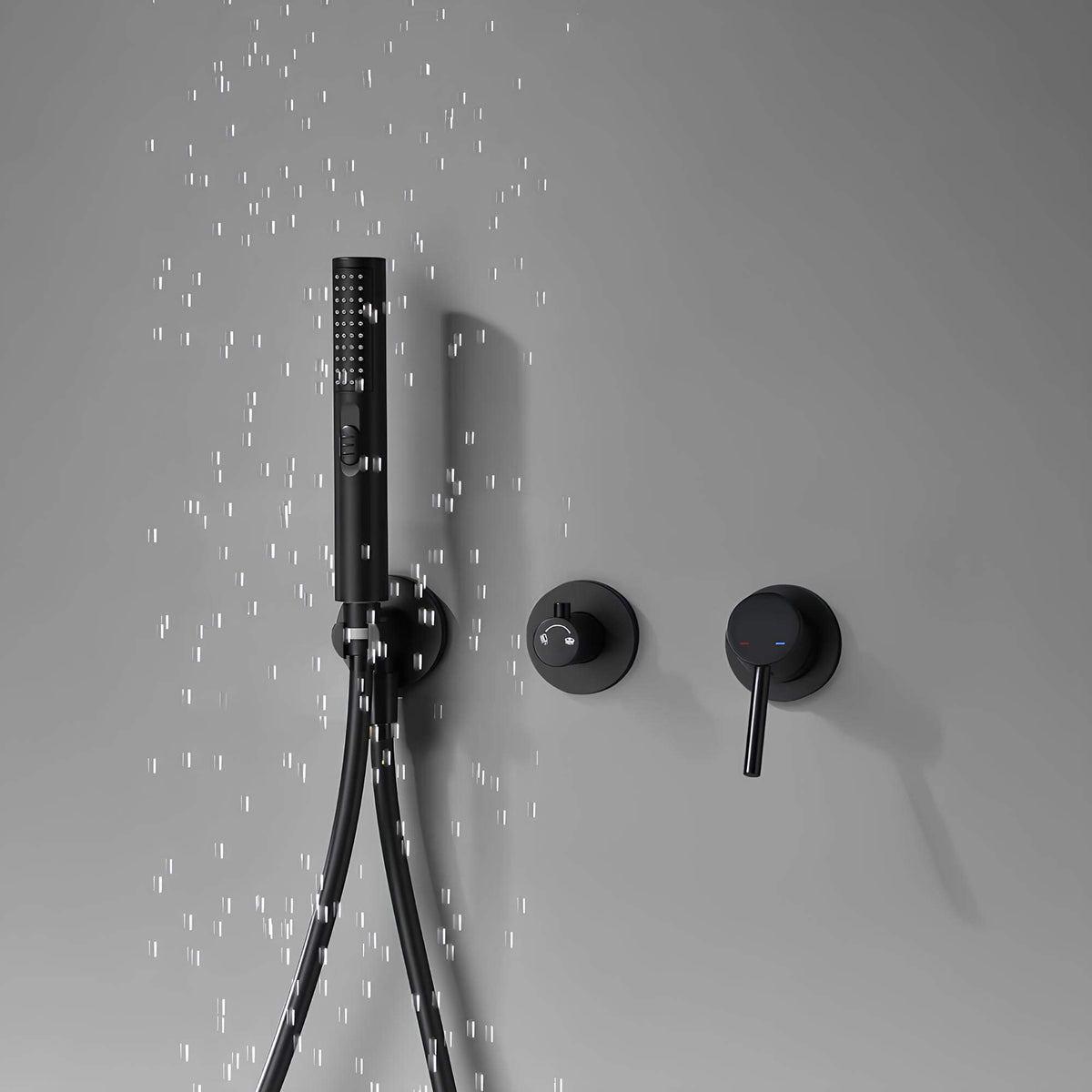 Robinet douche mural noir mat haute pression L'art du robinet