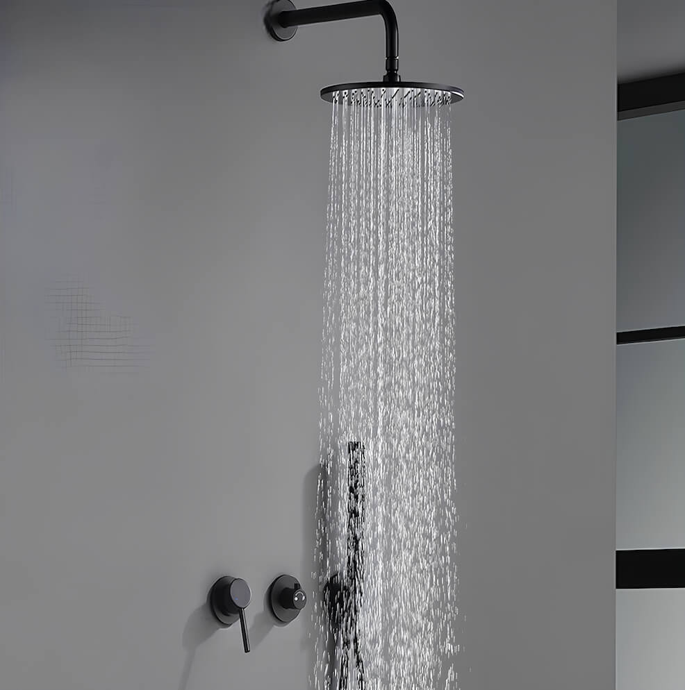 Robinet douche mural noir mat haute pression L'art du robinet