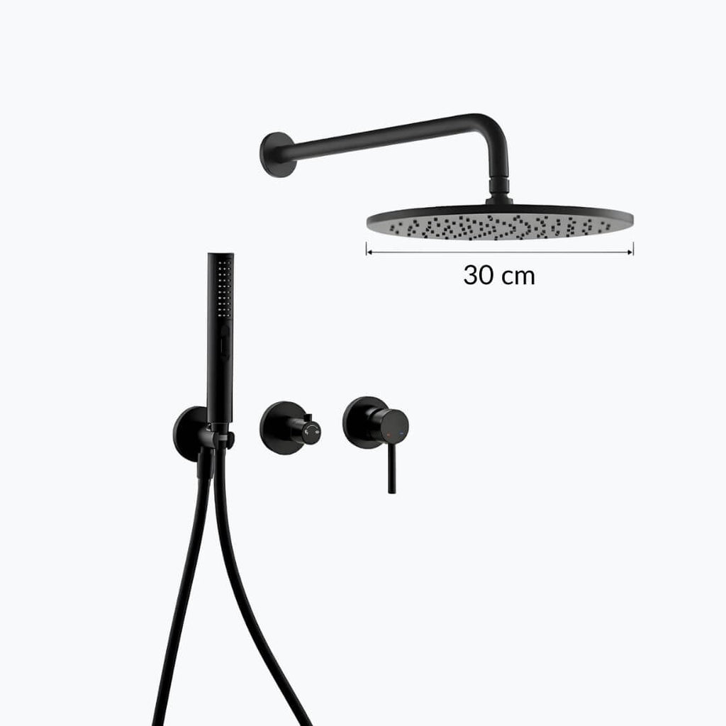 Robinet douche mural noir mat haute pression L'art du robinet