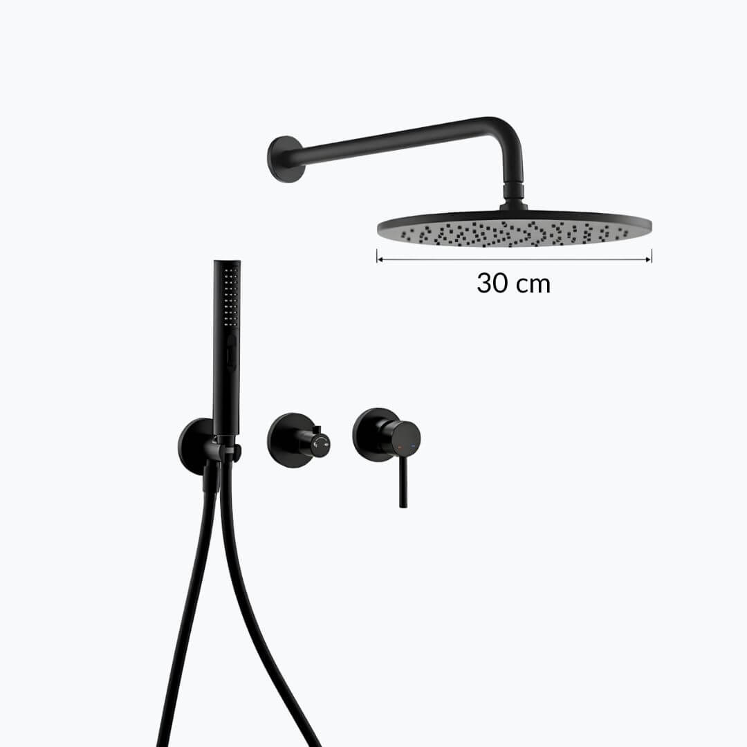 Robinet douche mural noir mat haute pression L'art du robinet