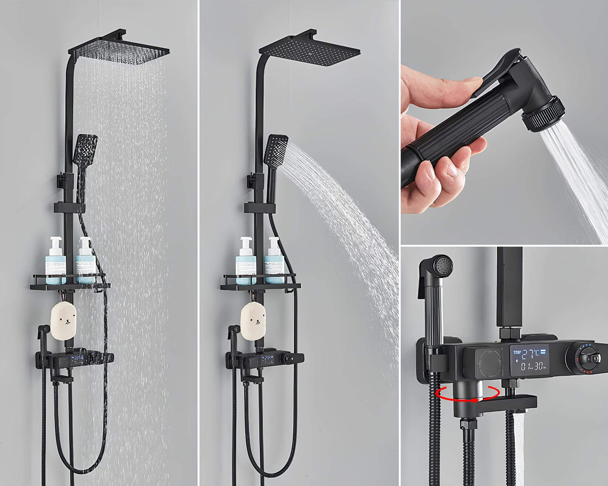 Robinet douche thermostatique digital 4 fonctions L'art du robinet