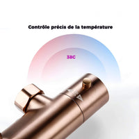 Mitigeur thermostatique douche mural laiton poli