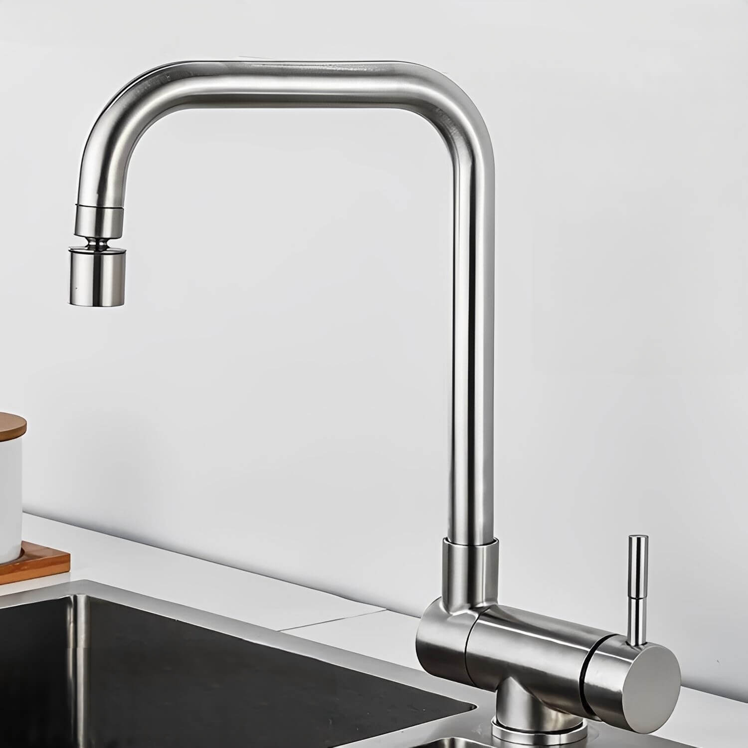 Robinet cuisine inox pliable douchette double rotation