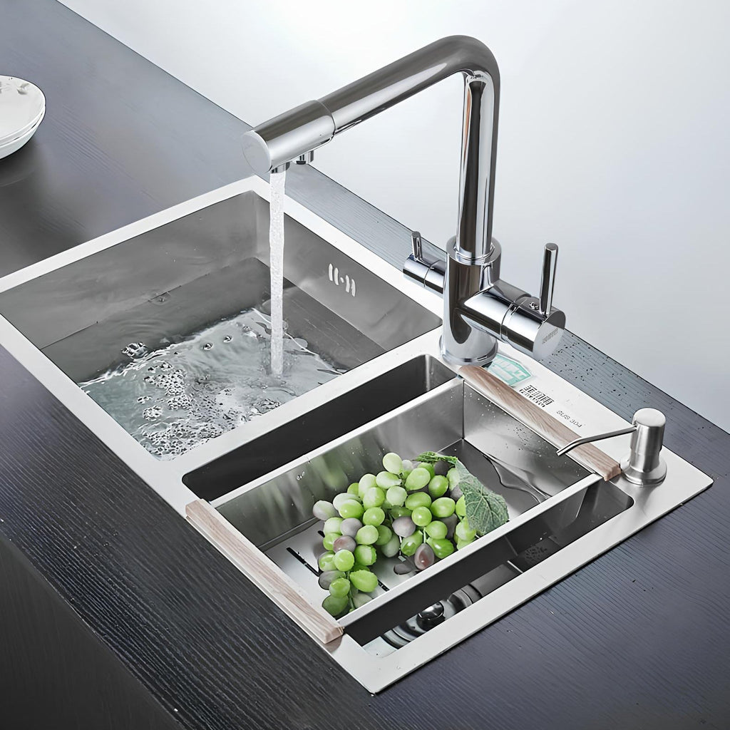 Robinet évier 3 voies eau filtrée laiton L'art du robinet
