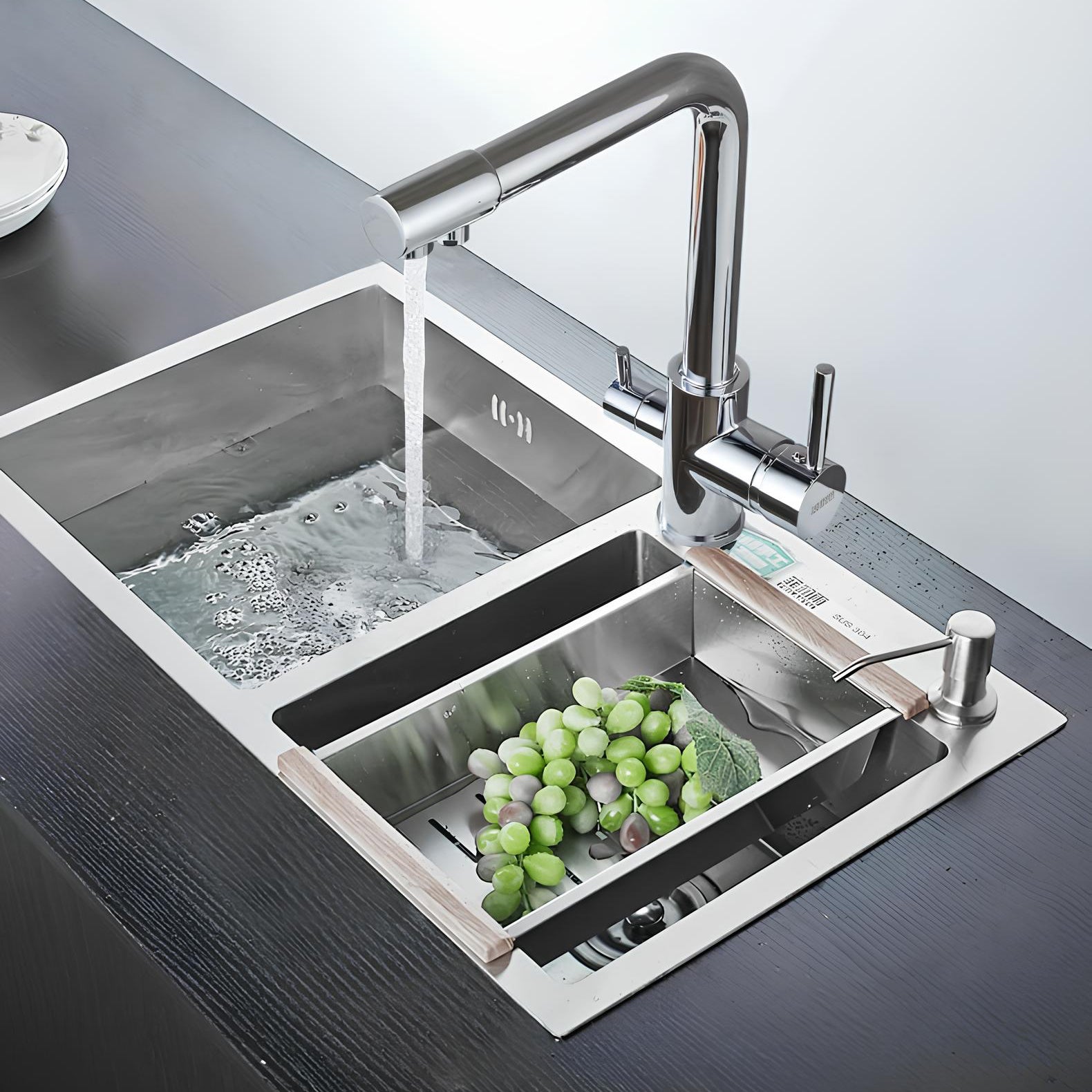 Robinet évier 3 voies eau filtrée laiton L'art du robinet