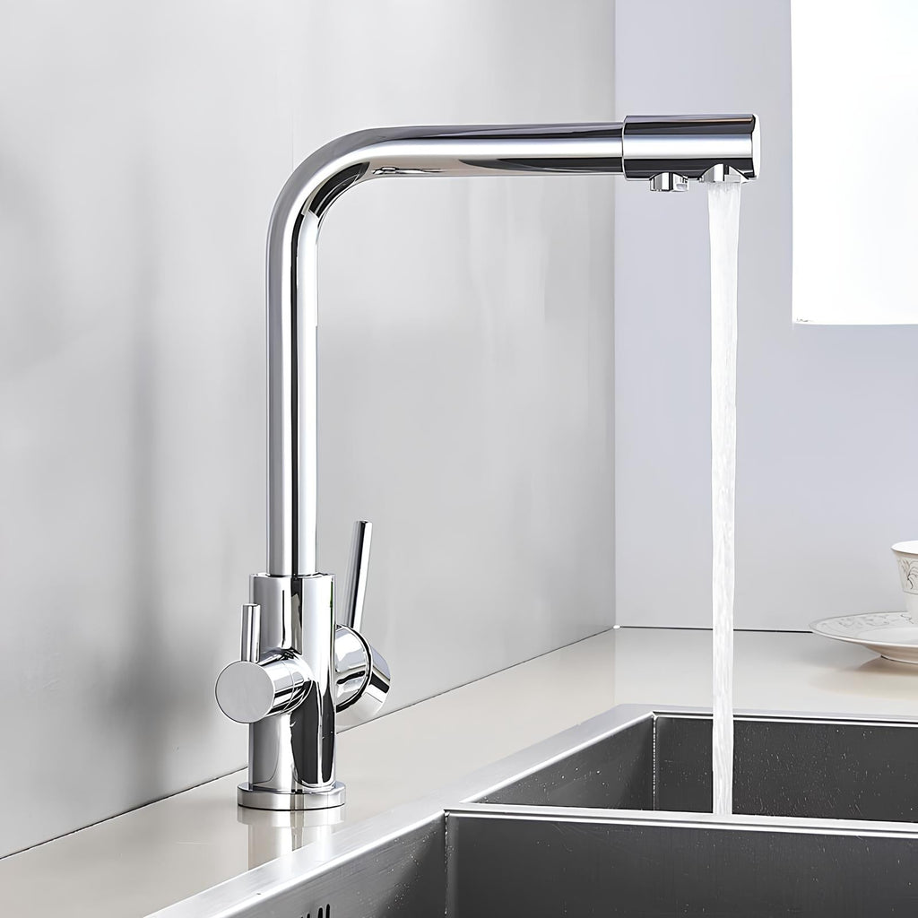 Robinet évier 3 voies eau filtrée laiton L'art du robinet