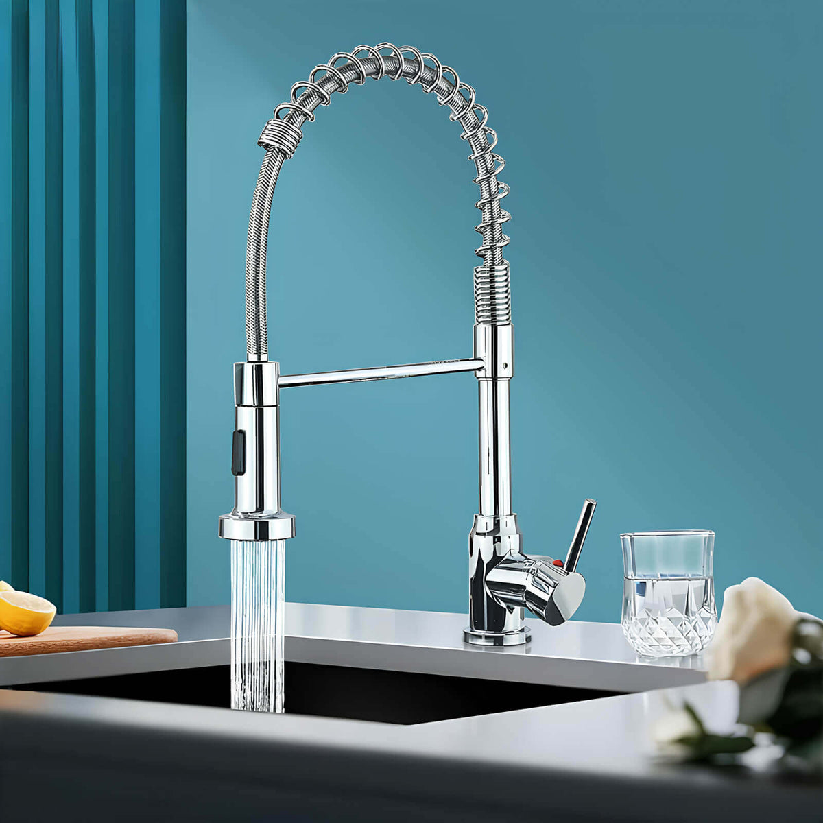 Robinet évier douchette extractible inox L'art du robinet