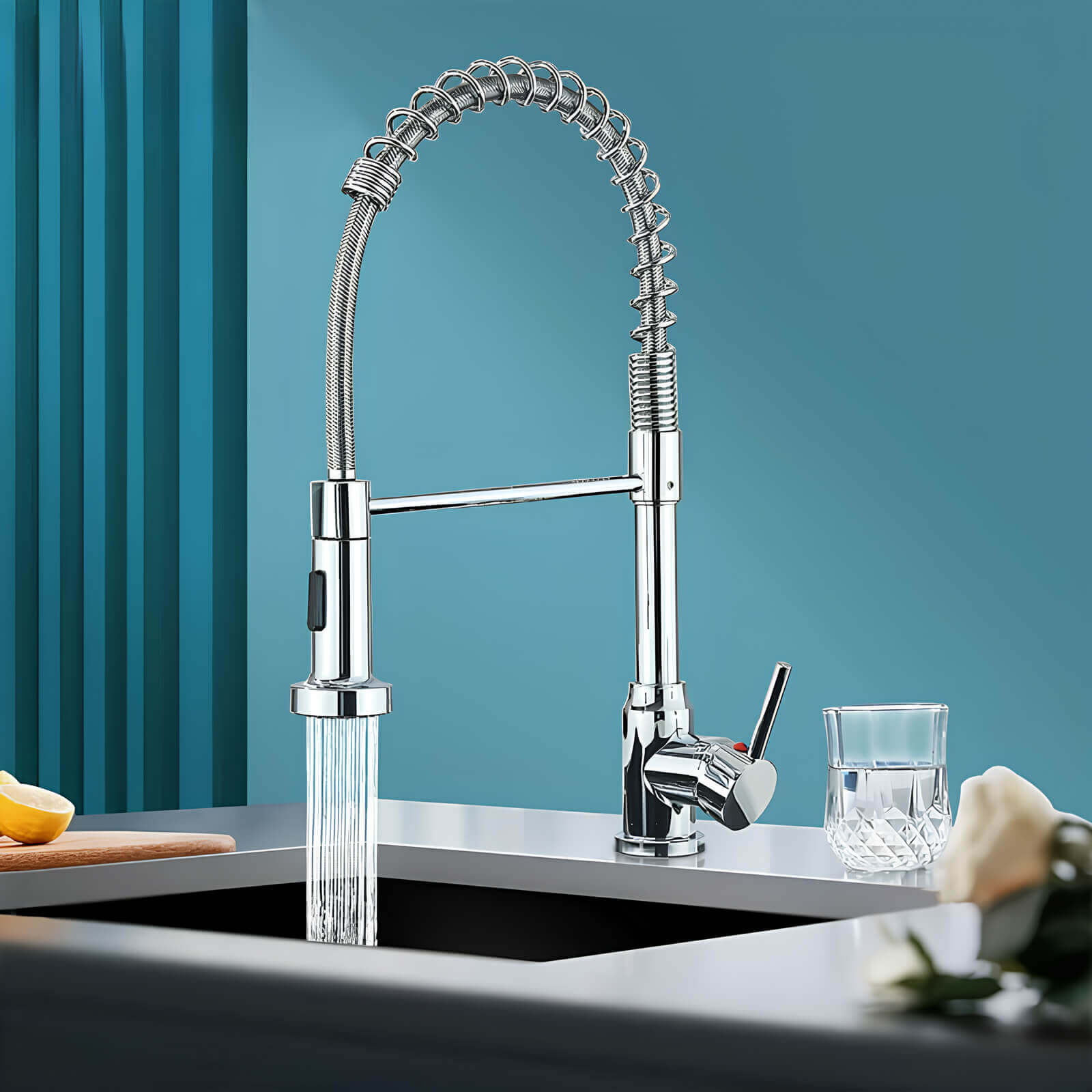Robinet évier douchette extractible inox L'art du robinet