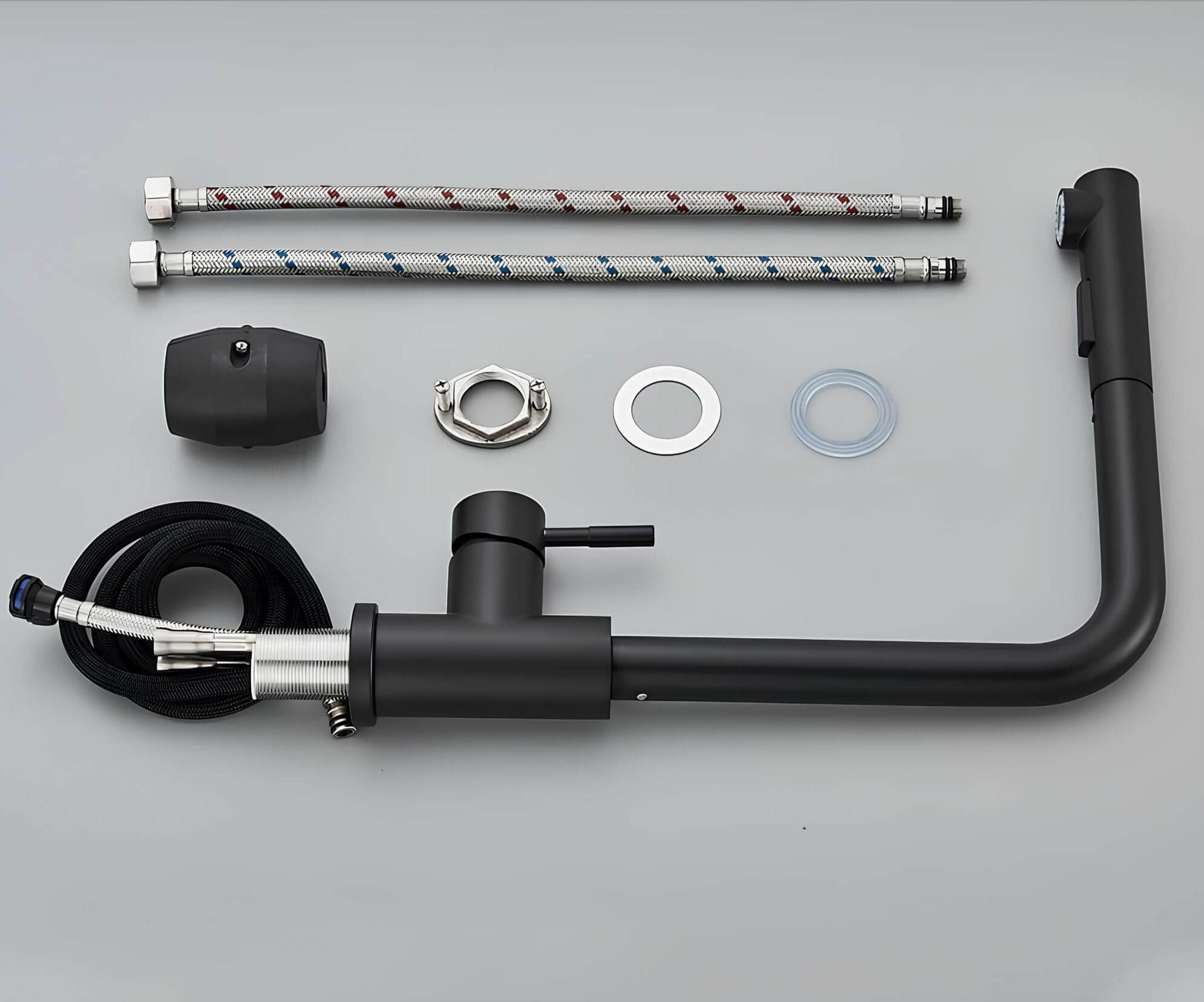 Robinet évier douchette rétractable noir inox L'art du robinet