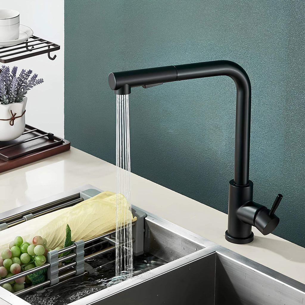 Robinet évier douchette rétractable noir inox L'art du robinet
