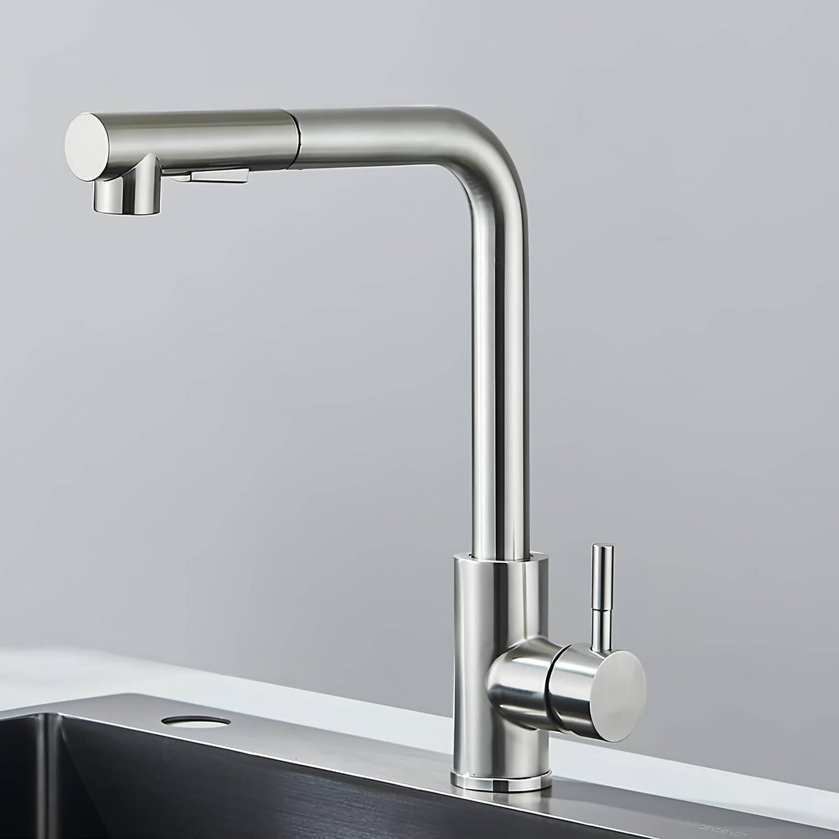 Robinet évier douchette rétractable noir inox L'art du robinet