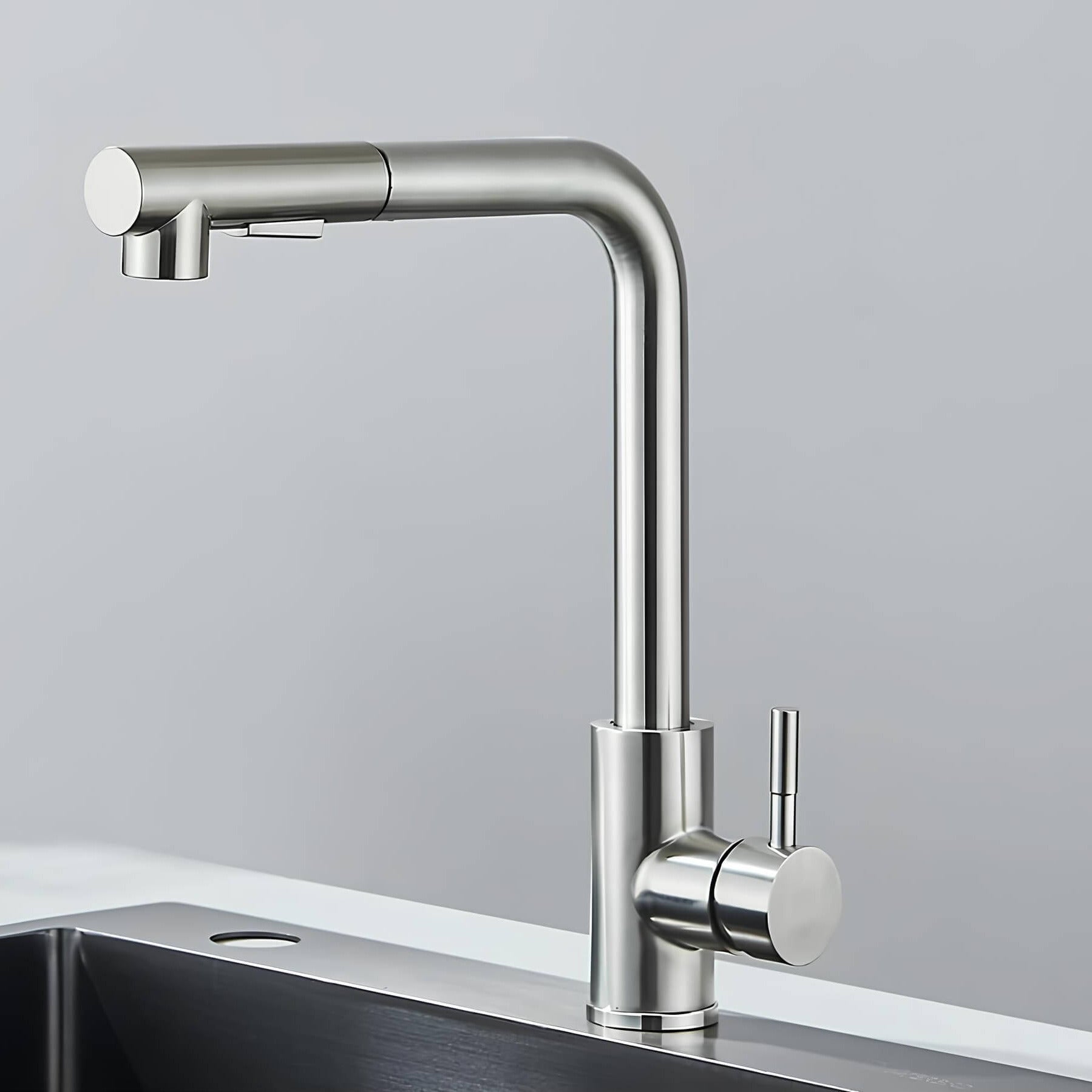 Robinet évier douchette rétractable noir inox L'art du robinet